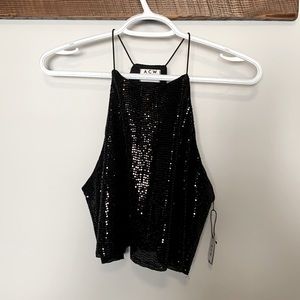 ARDENE Sequenced Black Party Top